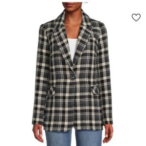 Plaid Women's Tweed Wo Jacket - Black and White Elie Tahari Medium